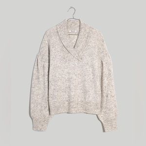 Madewell Vinson Shawl-Collar Pullover Sweater - Gray Size S